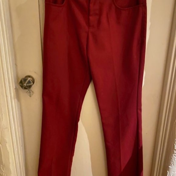 Madcap England Burgundy Logan Bootcut Hopsack Trousers Size 32 X 33 - Picture 2 of 7